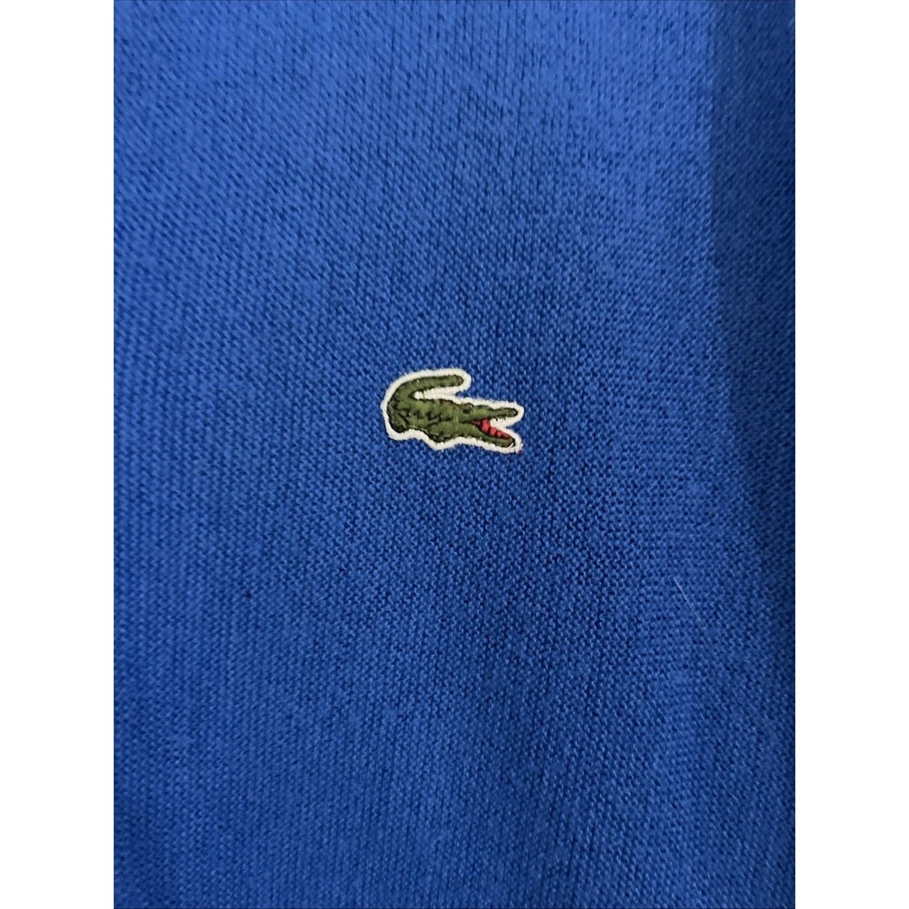 Vintage Lacoste IZOD Cardigan Orlon Acrylic Size M Blue Classic Preppy Professor - Picture 3 of 7